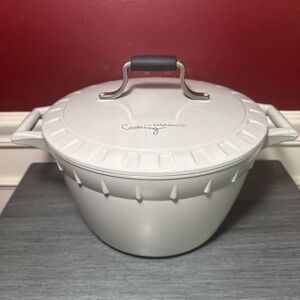 Calphalon Dutch Oven Pot Cast Iron Enamel Pot with Lid Gray